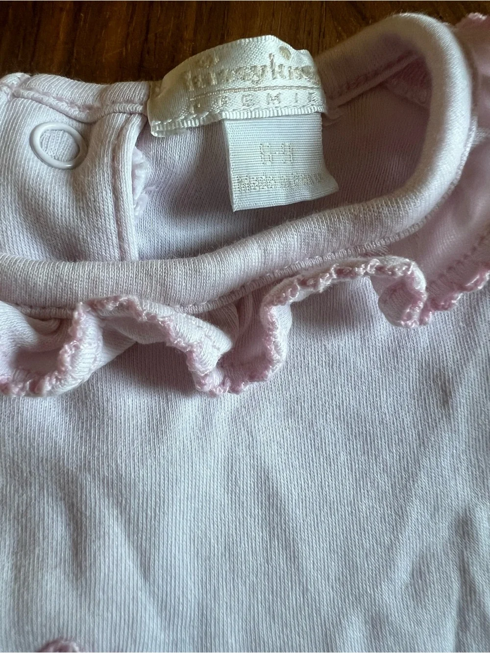 Kissy Kissy Light Pink Ruffle Trim Baby One-Piece